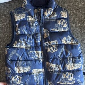 GAP Navy Puffer Vest with Vehicle Design